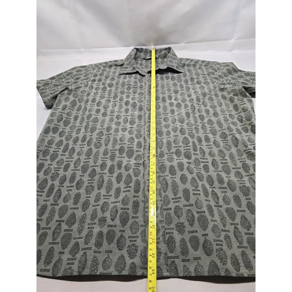 The North Face Green‎ Pinecone Button Up Short Sleeve Shirt 2XL Camp Outdoor